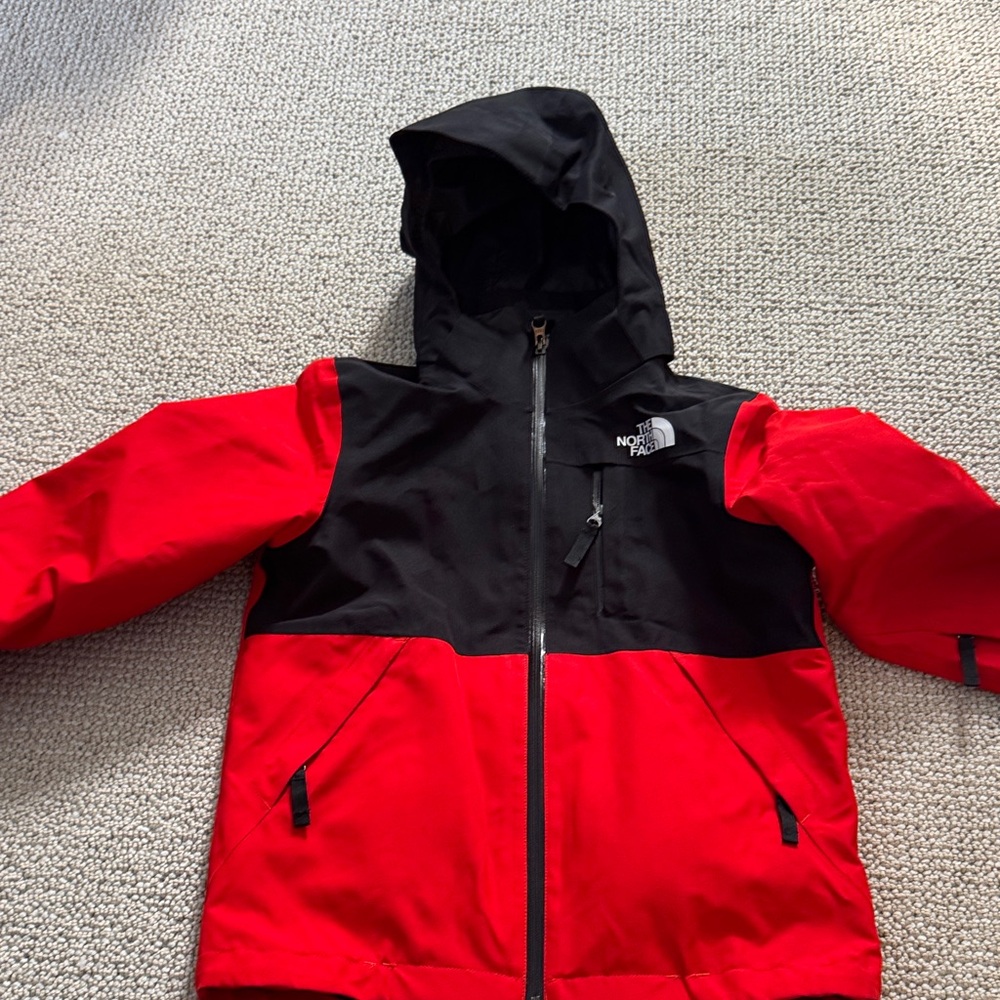 The North Face Red and Black Hooded Jacket